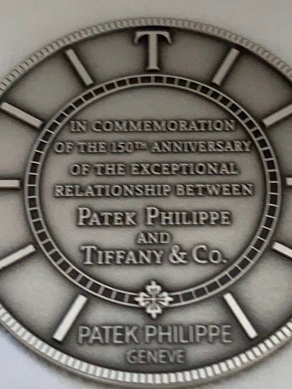 Patek Philippe/Tiffany and Co. T150 watch collectors coin